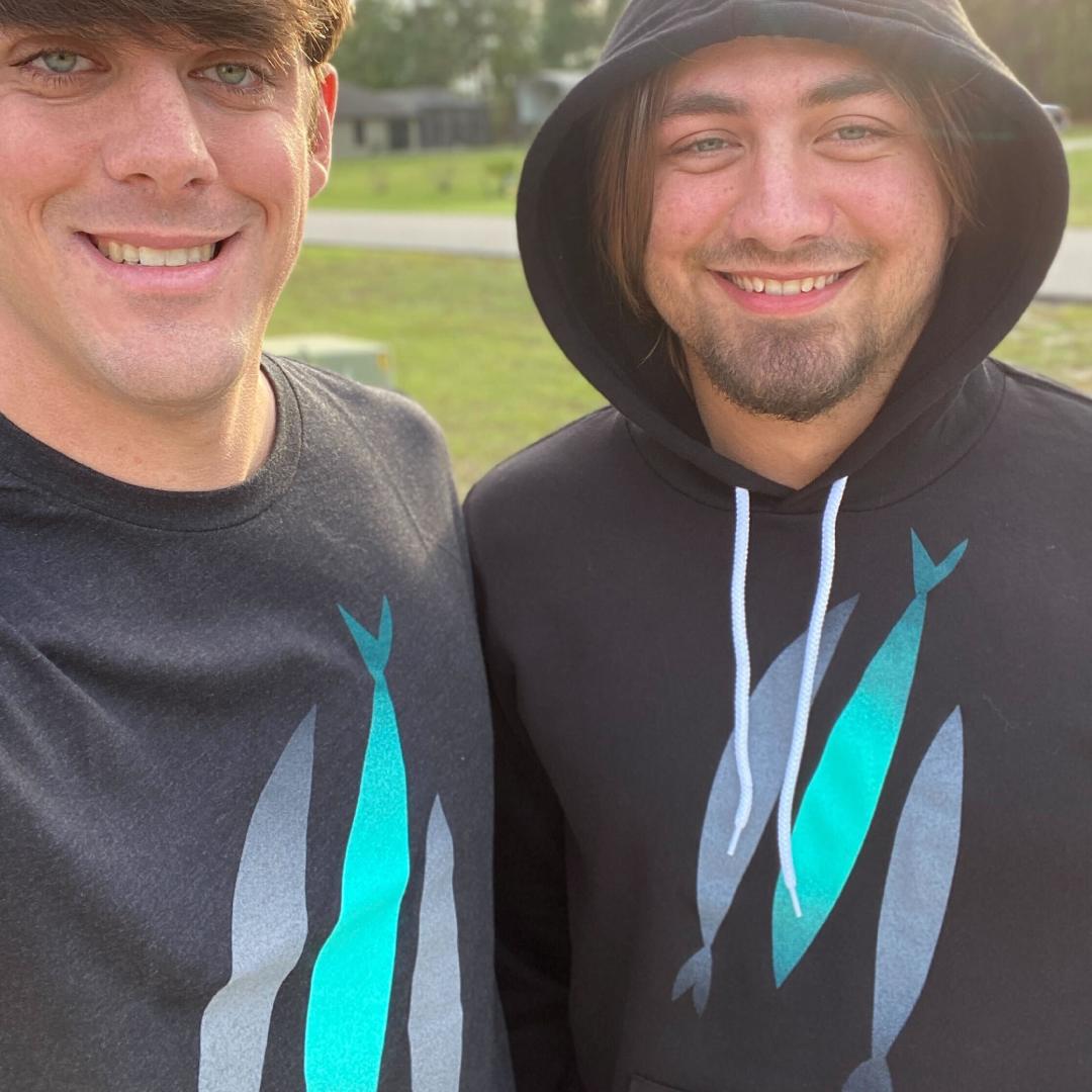 Sweat à capuche Trois poissons