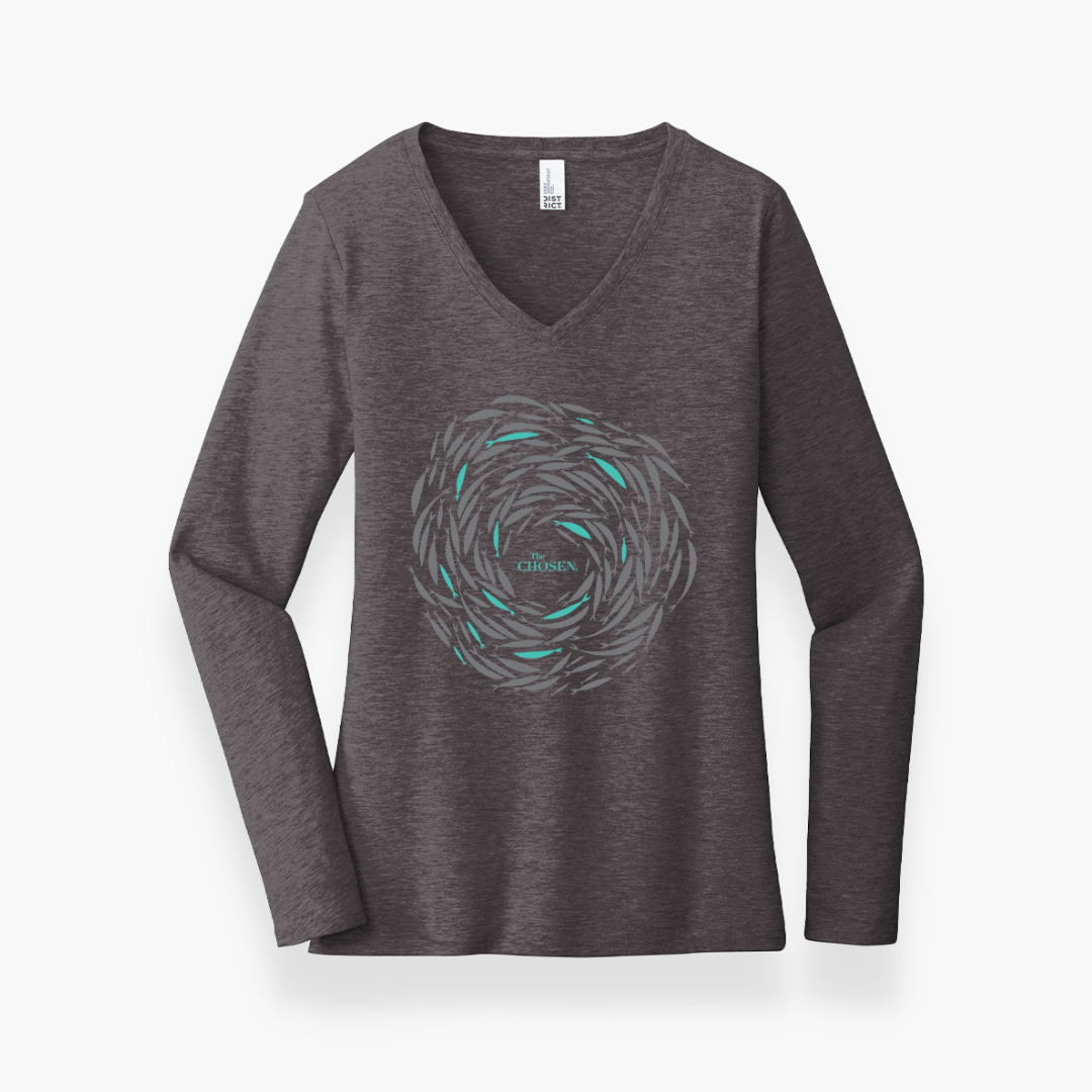 Against The Current Chosen Long Sleeve Black V-neck